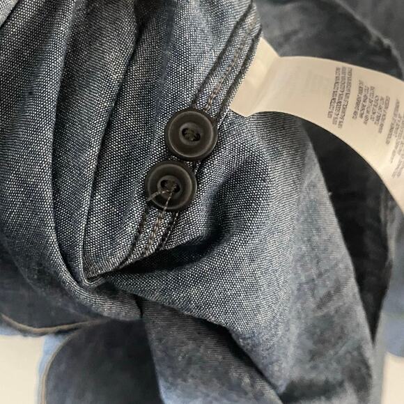 RRL Double RL Work Shirt Mens Small 15" Denim Chambray Blue Cotton Long Sleeve - Picture 9 of 12